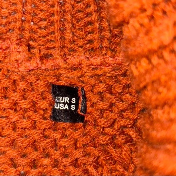 Burnt Orange Cable Knit Turtleneck Sweater - Picture 3 of 3